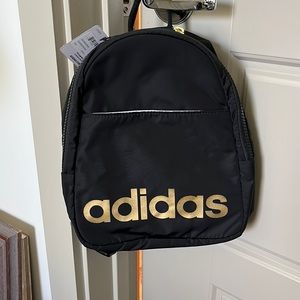 Adidas Black Mini Backpack with Gold Logo